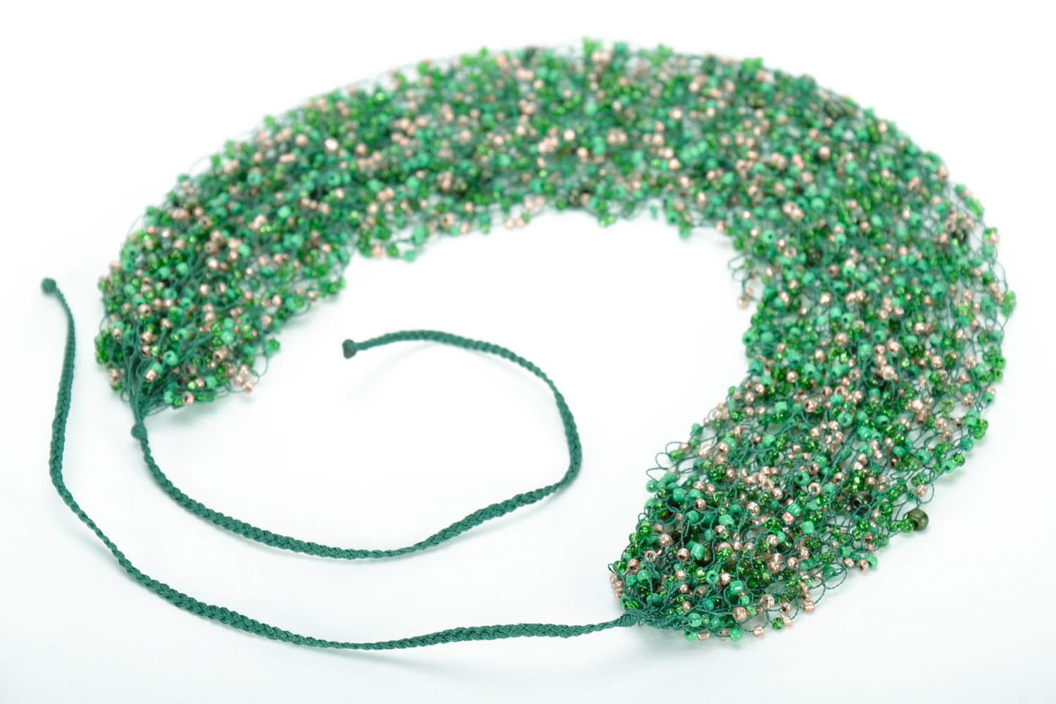 Crocheted bead necklace Fern photo 4