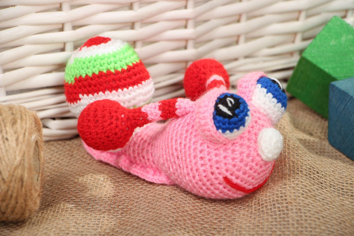 Bright handmade soft toy snail photo 5