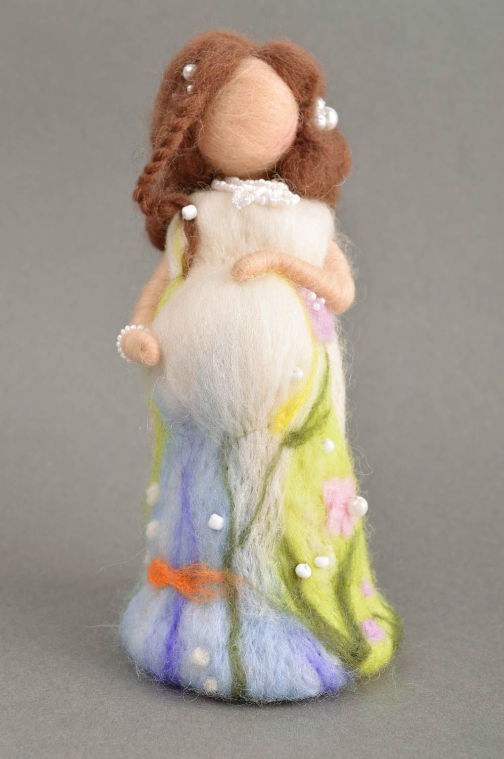 Декоративная кукла ручной работы игрушка из шерсти валяная игрушка беременная фото 2