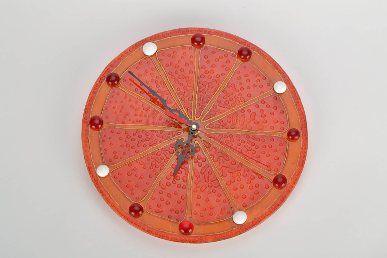 Стеклянные часы на стену Апельсинка фото 3