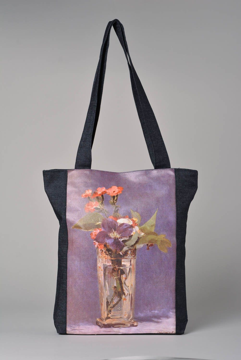 Красивая сумка ручной работы сумка для женщины сумка с рисунком джинсовая сумка фото 1