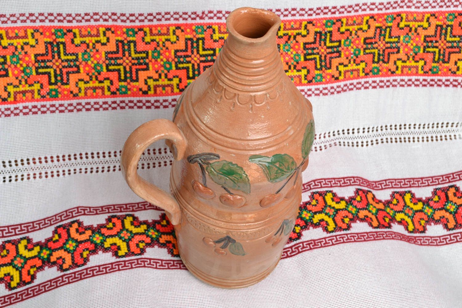 30 oz handmade ceramic terracotta wine bottle for home décor 3 lb photo 5