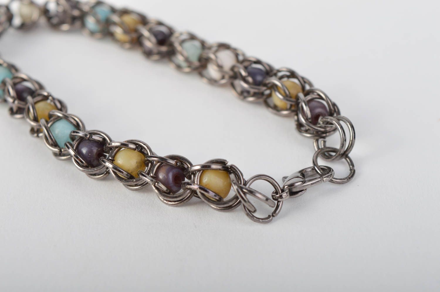 Stylish handmade metal bracelet gemstone bead bracelet beaded bracelet for girls photo 5