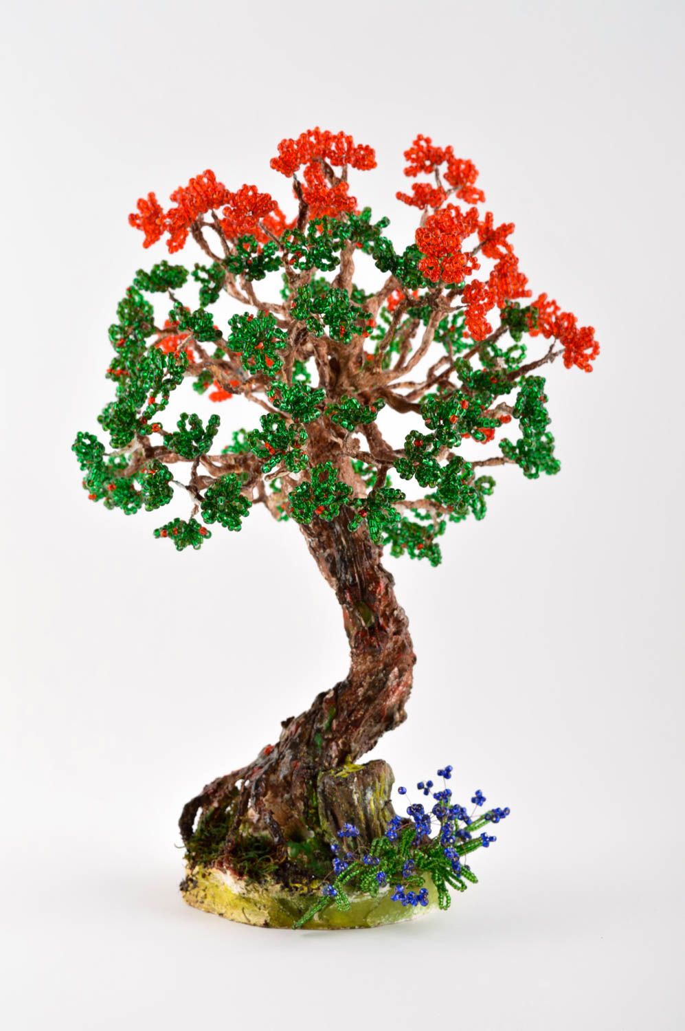 Árbol artesanal de abalorios elemento decorativo arreglo floral de mesa foto 2
