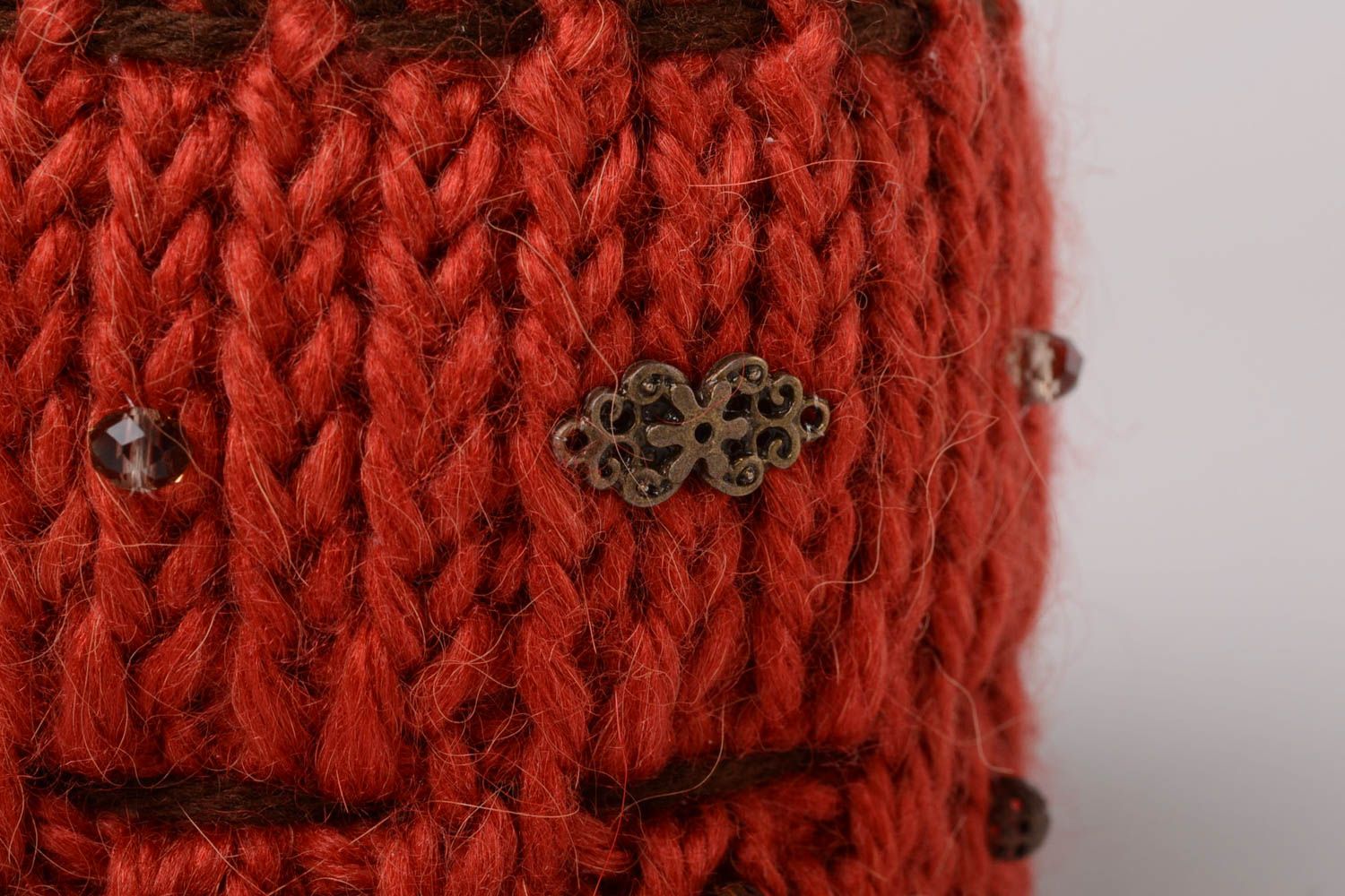 Couvre-tasse tricot fait main fils acryliques crochet Pull pour mug original photo 3