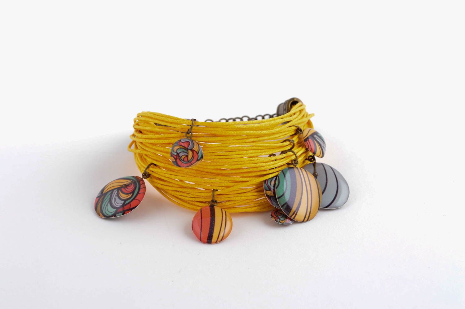 Pulsera artesanal de cordones de cuero accesorio para mujer regalo original foto 3