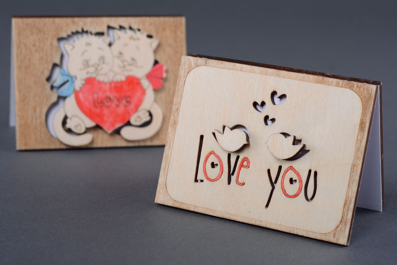 Wooden St. Valentine's day greeting card photo 5