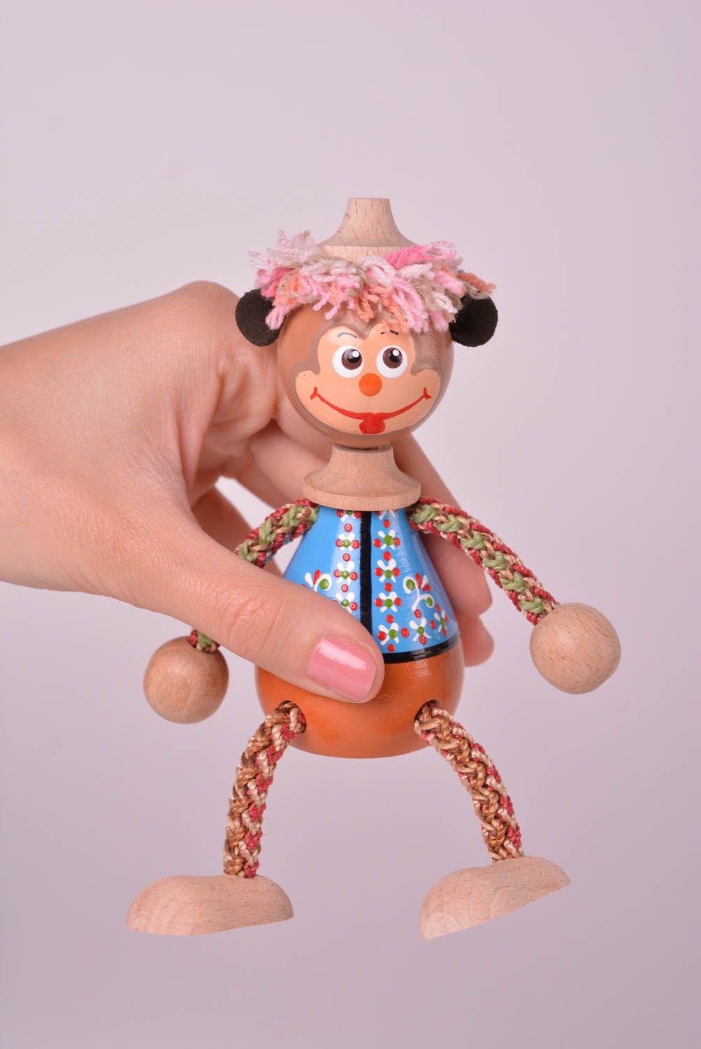 Handgefertigt Holzspielzeug Öko Affe Spielzeug Kinder Geschenk einzigartig foto 2