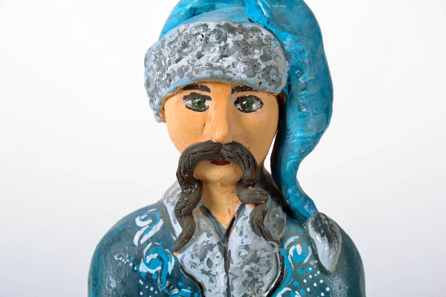 Estátua decorativa de argila pintada com tintas acrílicas manualmente Sultão foto 4