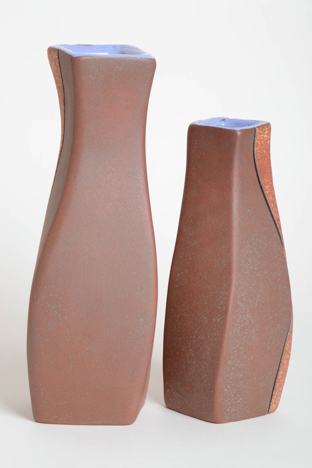 Vases design fait main Déco maison 2 pièces en terre cuite Cadeau original photo 4