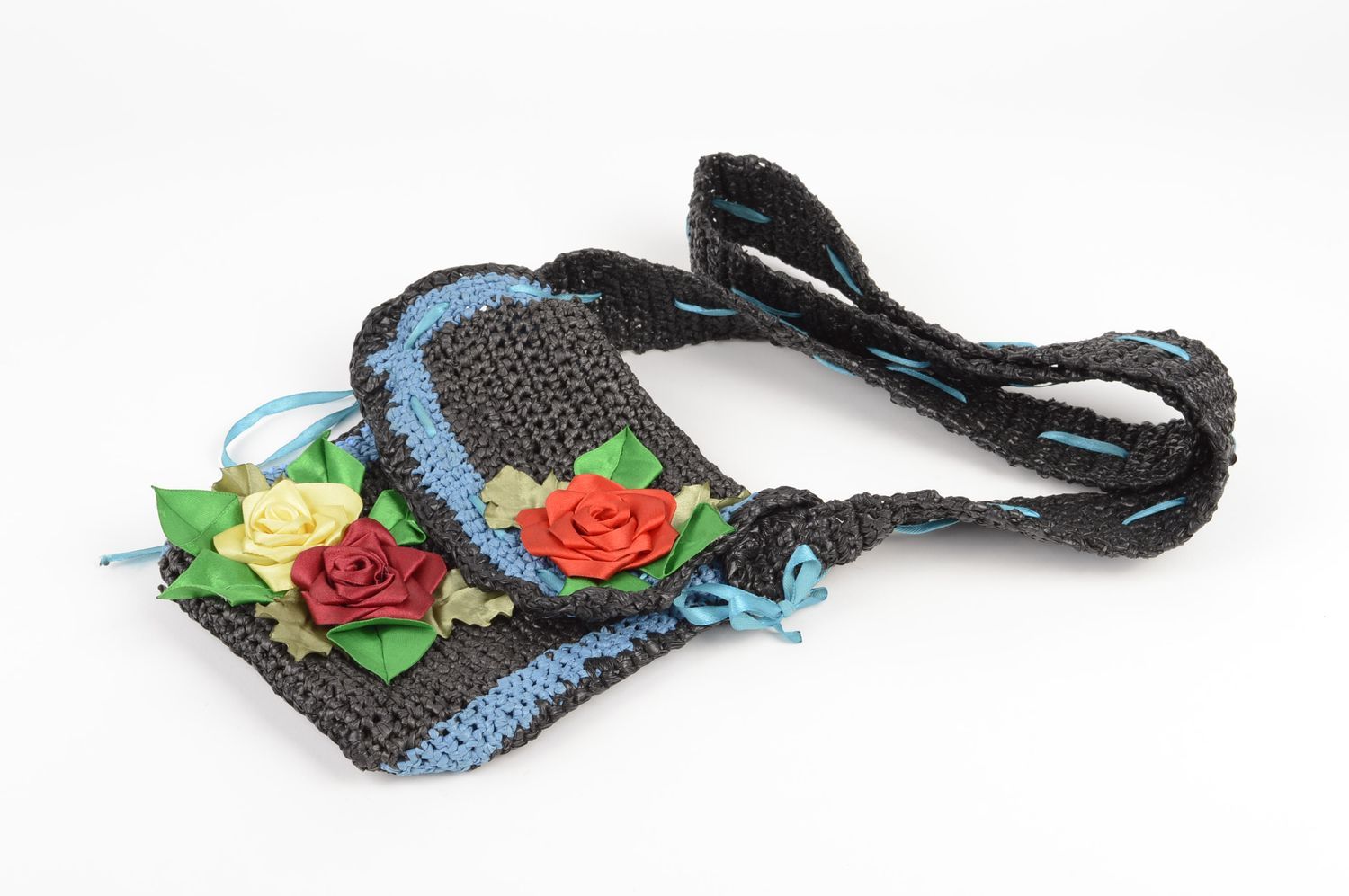 Bolso de moda artesanal accesorio para niña decorado con cintas regalo original foto 1