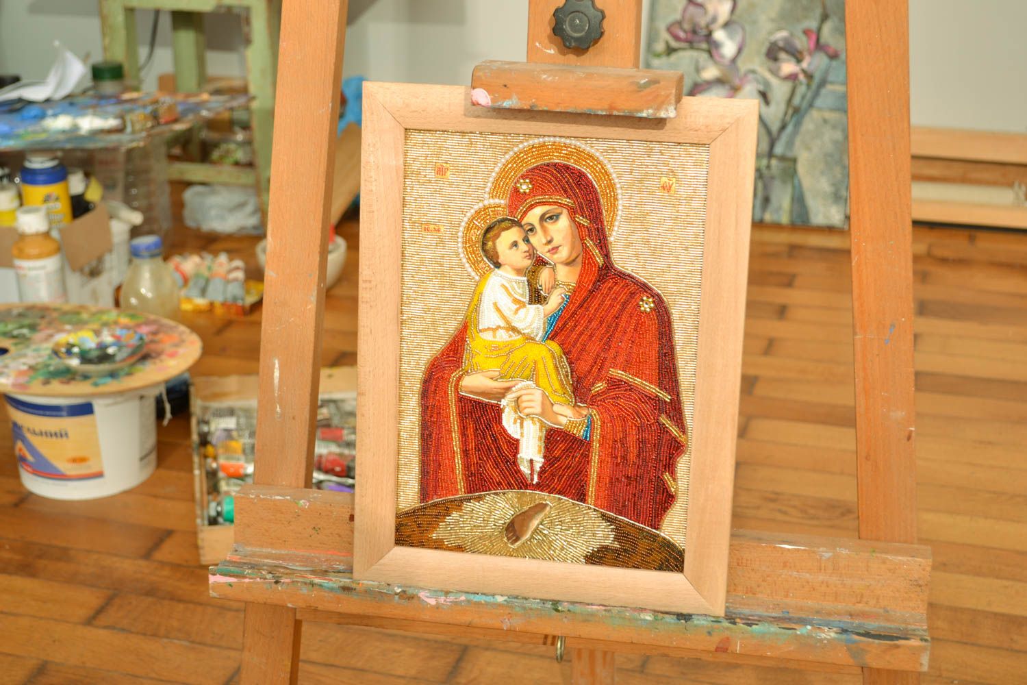 Православная икона бисером фото 1