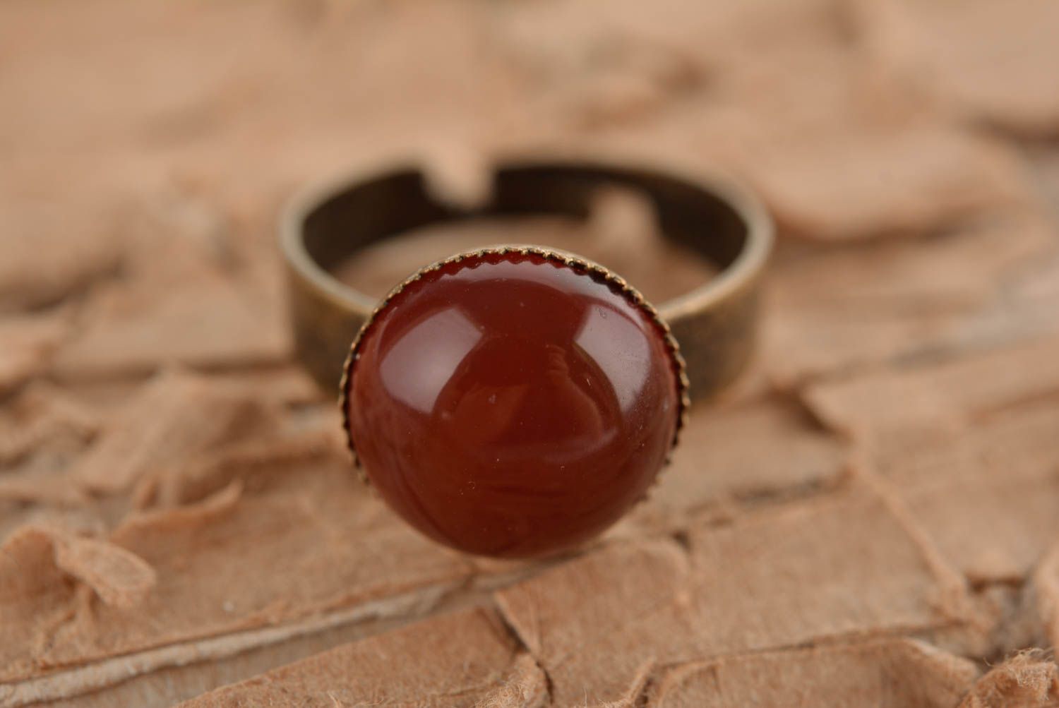 Украшение ручной работы красивое кольцо необычное кольцо круглое бордовое фото 2