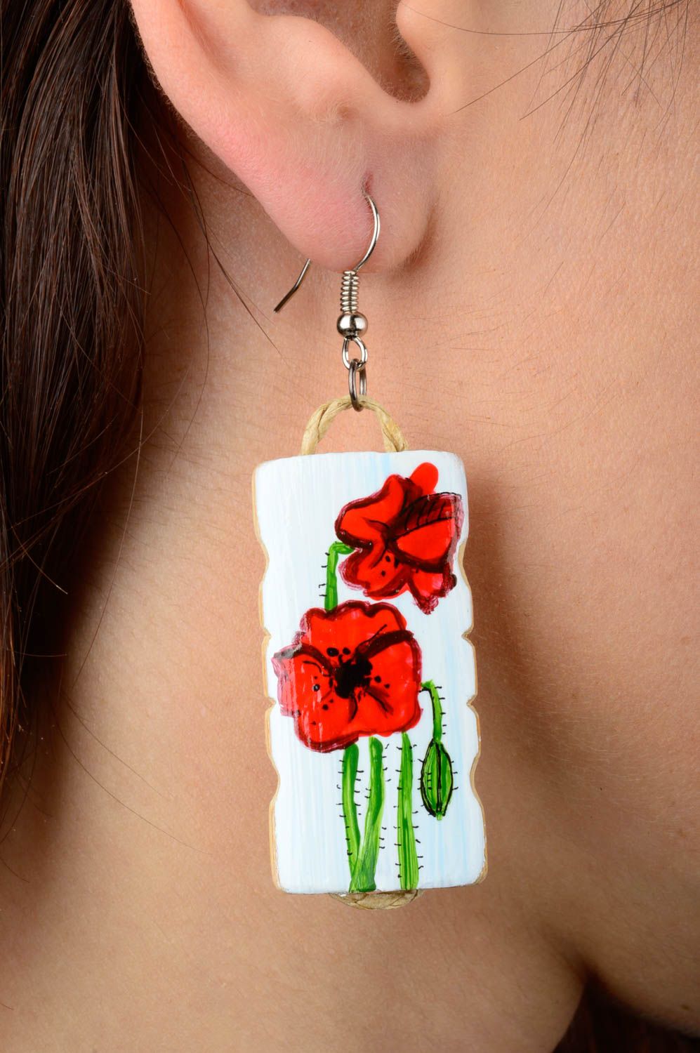 Handmade Accessoire für Frauen lange Ohrringe Damen Schmuck Damen Ohrringe foto 2