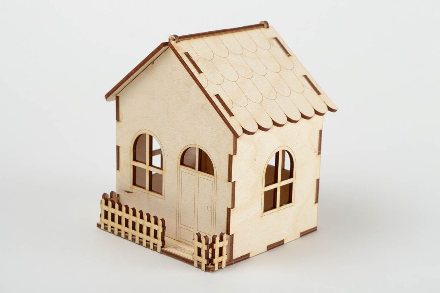 Handmade Holz Schatulle Spielzeug Haus Figur zum Bemalen klein Holz Rohling foto 4