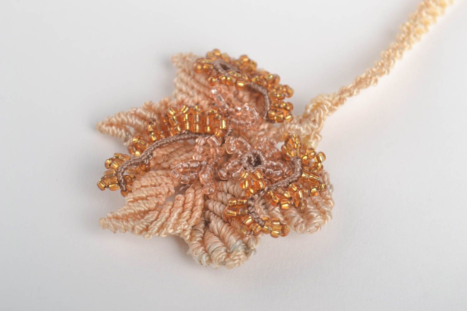 Handmade pendant designer pendant unusual accessory macrame jewelry gift ideas photo 2
