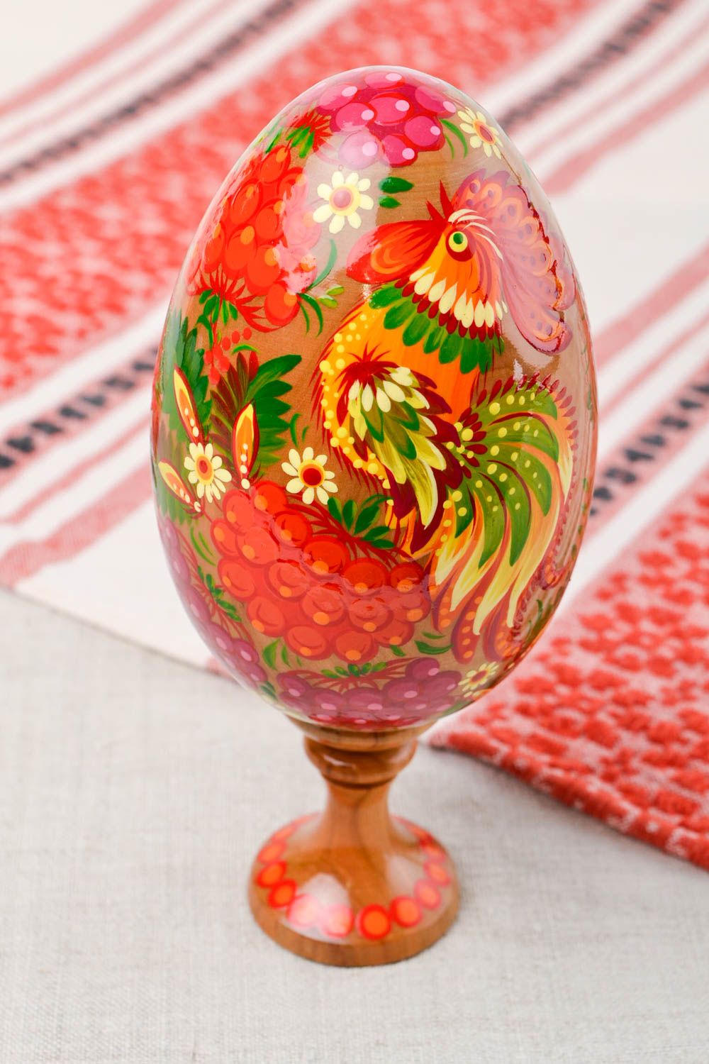 Deko Ei handmade bemaltes Osterei originelle bunte Dekoration zu Ostern foto 1