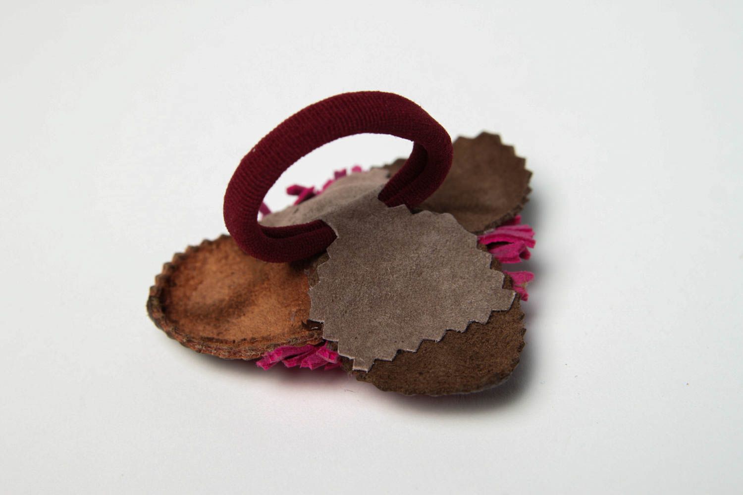 Handmade jewelry leather hair accessories flower hair tie designer accessories photo 5