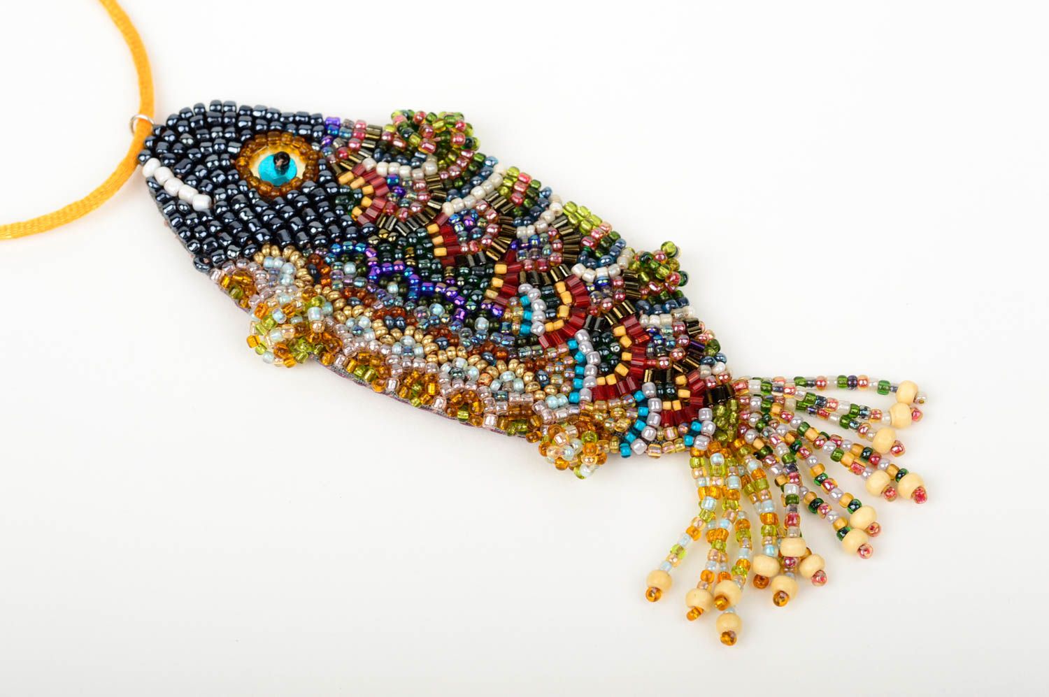 Rocailles Kette handgefertigt Anhänger Fisch Halsketten Anhänger modisch foto 4