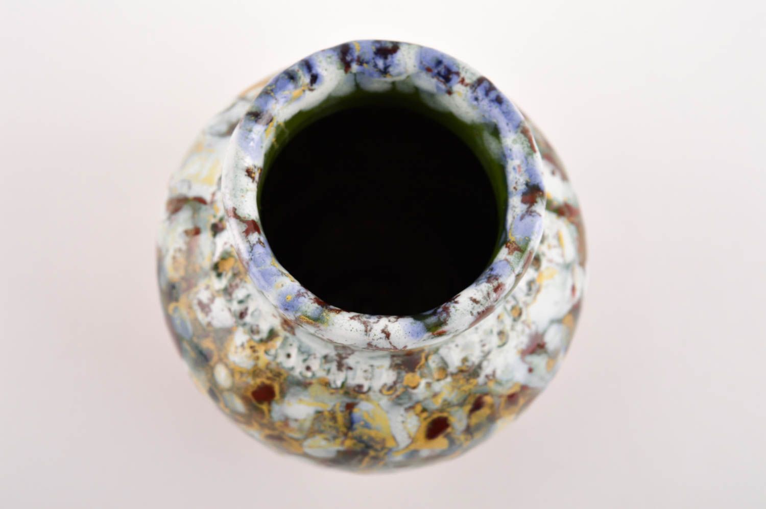 Handgemachte Keramik schöne Vase Haus Dekoration Deko Vase gefleckt klein  foto 3
