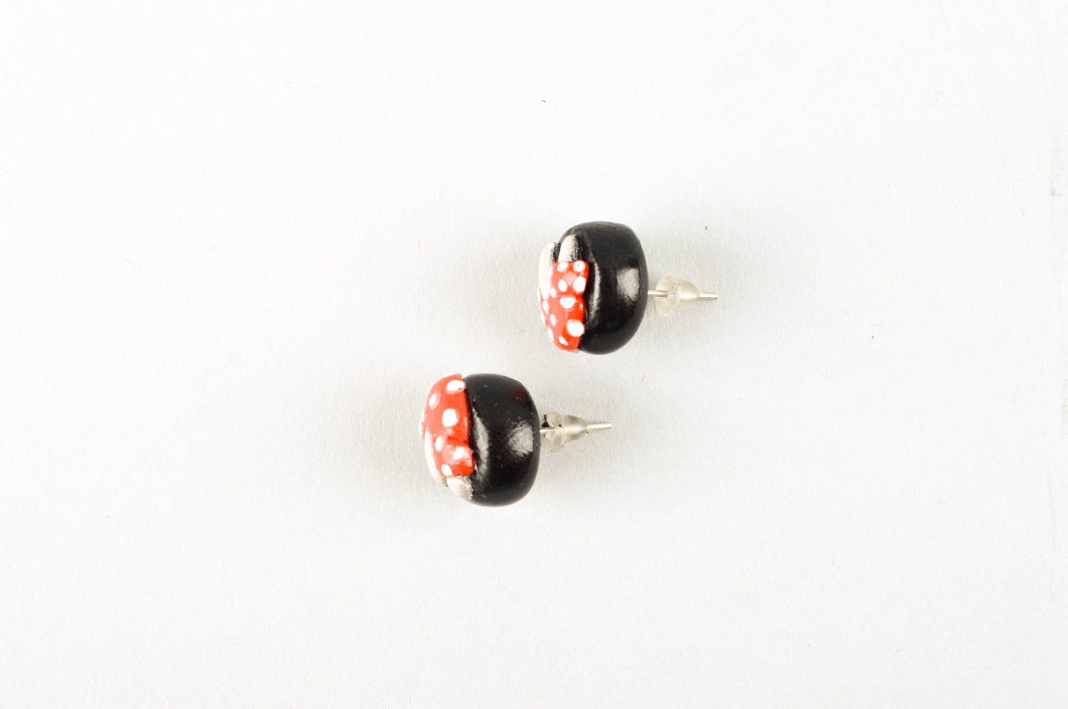 handmade stud earrings polymer clay unique jewelry designer earrings for girls photo 3