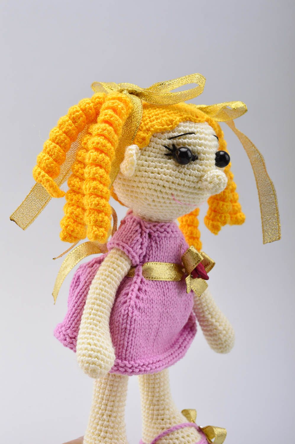 Handmade crochet doll designer doll unusual gift for baby nursery decor photo 4
