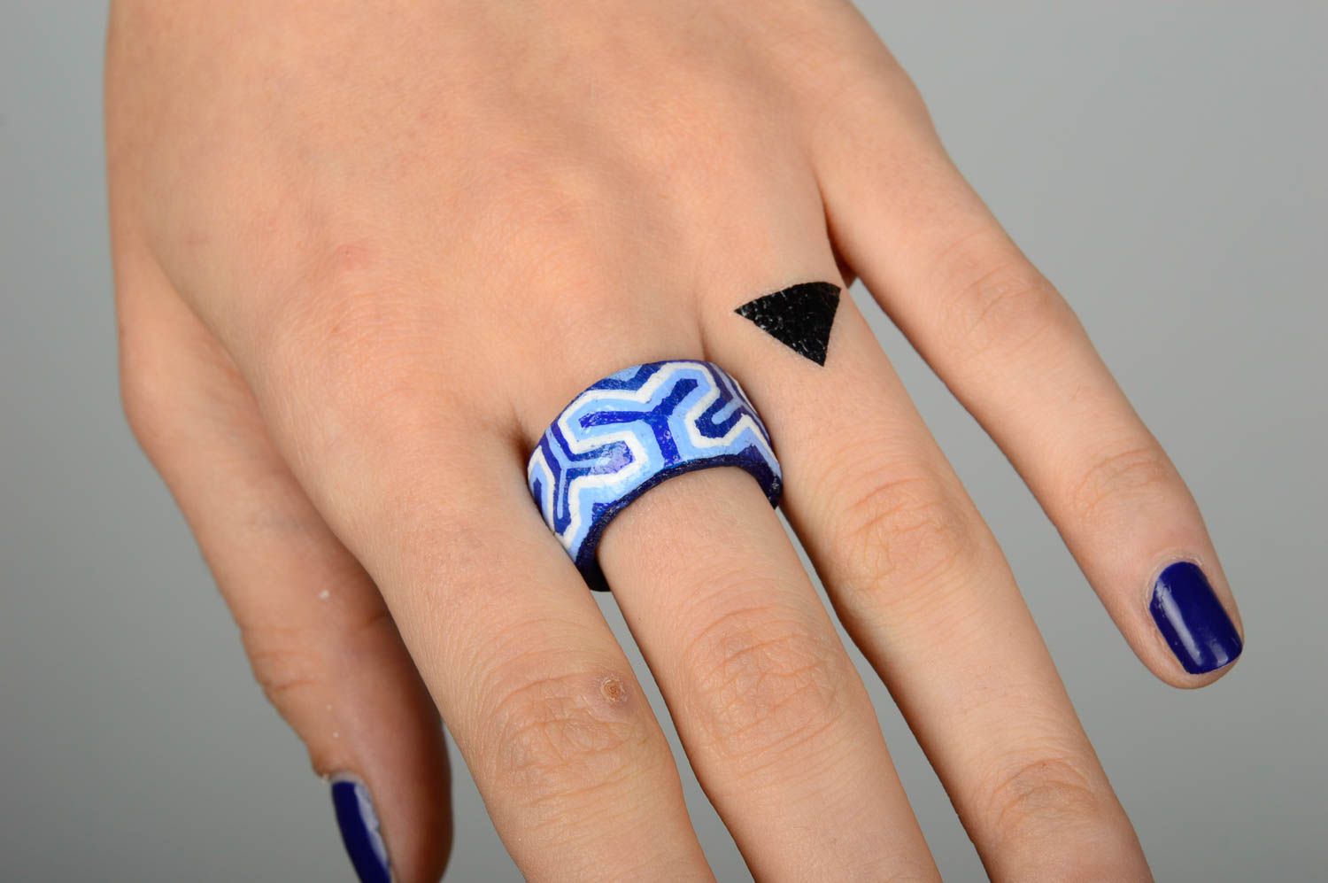 Handmade Ring Modeschmuck Schmuck aus Leder Ring für Damen Leder Ring breit foto 2