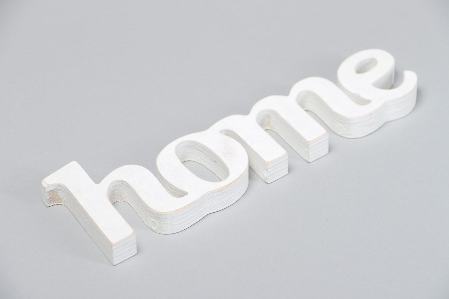 Chipboard mot Home fait main en contreplaqué blanc décoration pour maison photo 3