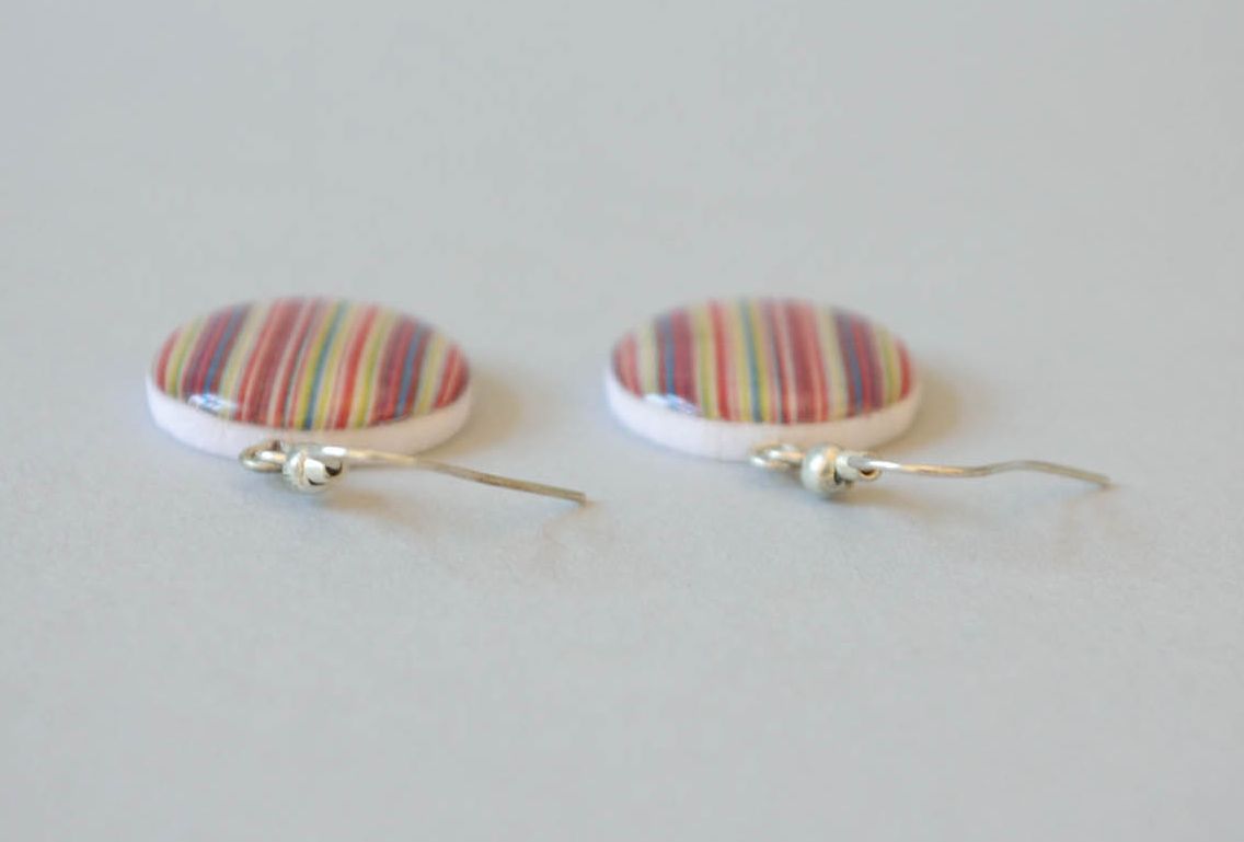Polymer clay and epoxy resin earrings  photo 4