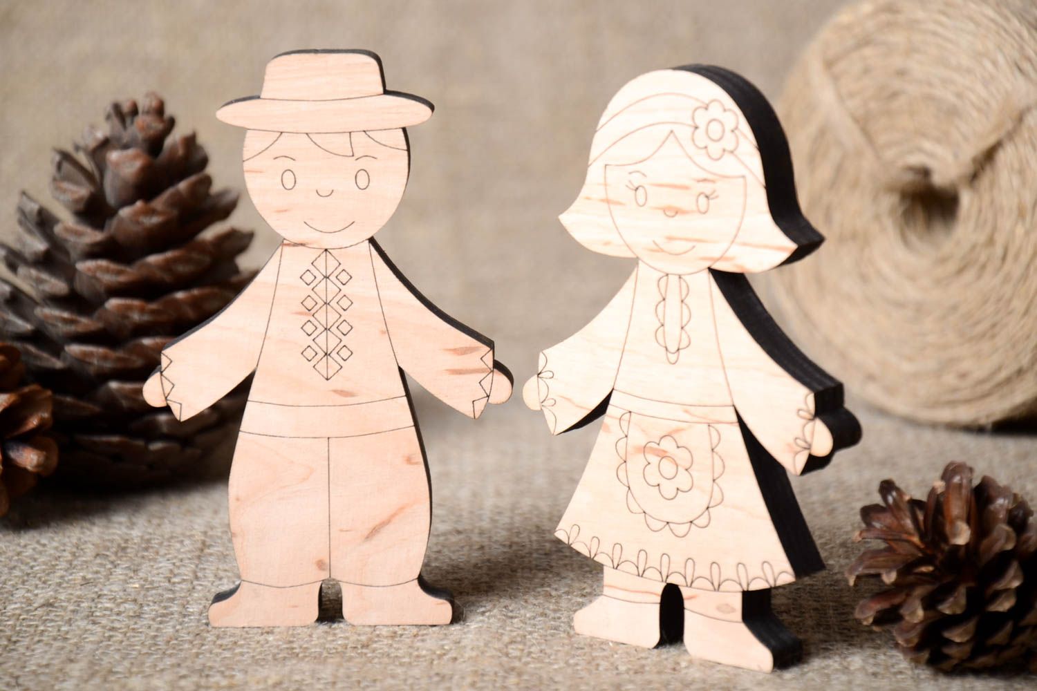 Figuren zum Bemalen handmade Junge und Mädchen Holz Rohlinge Miniatur Figuren foto 1