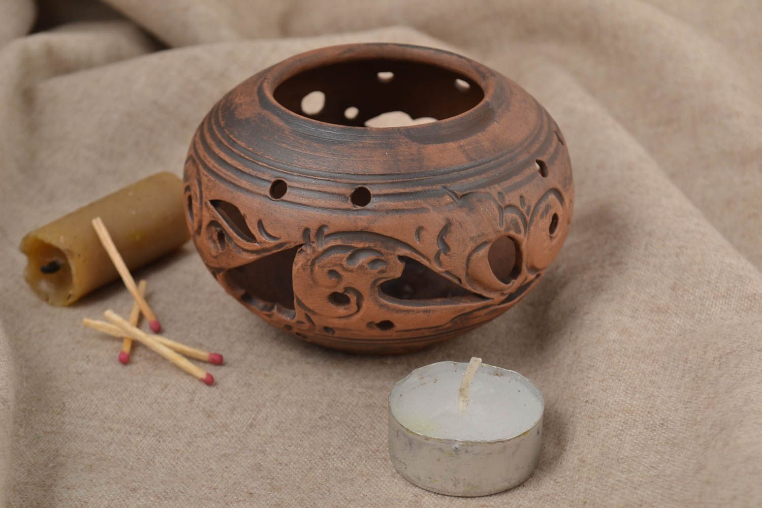 Deko Kerzenhalter handmade Kerzenhalter Keramik Teelichthalter aus Ton schön foto 1