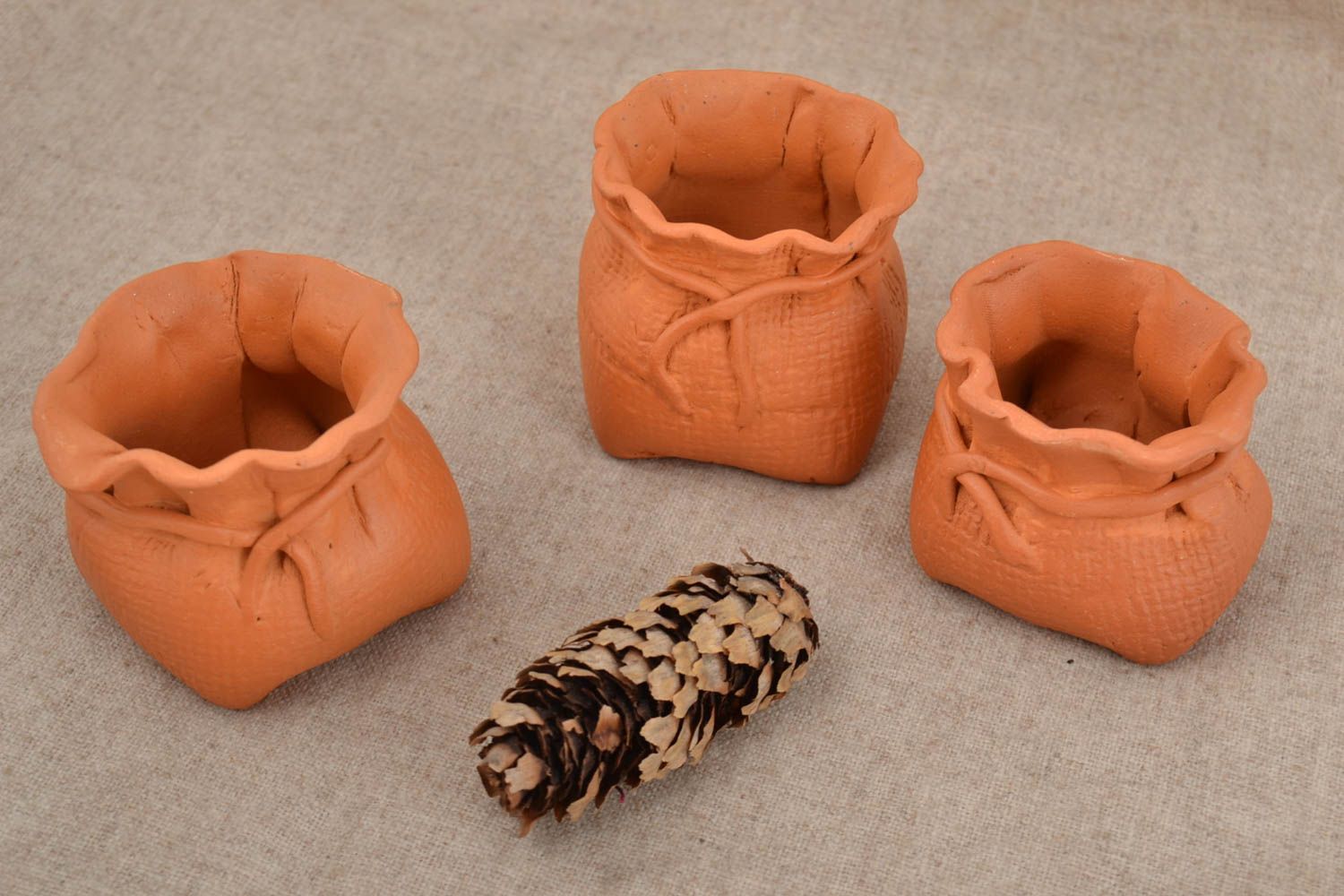 Beautiful handmade designer ceramic spice pots set for 75 g each photo 1