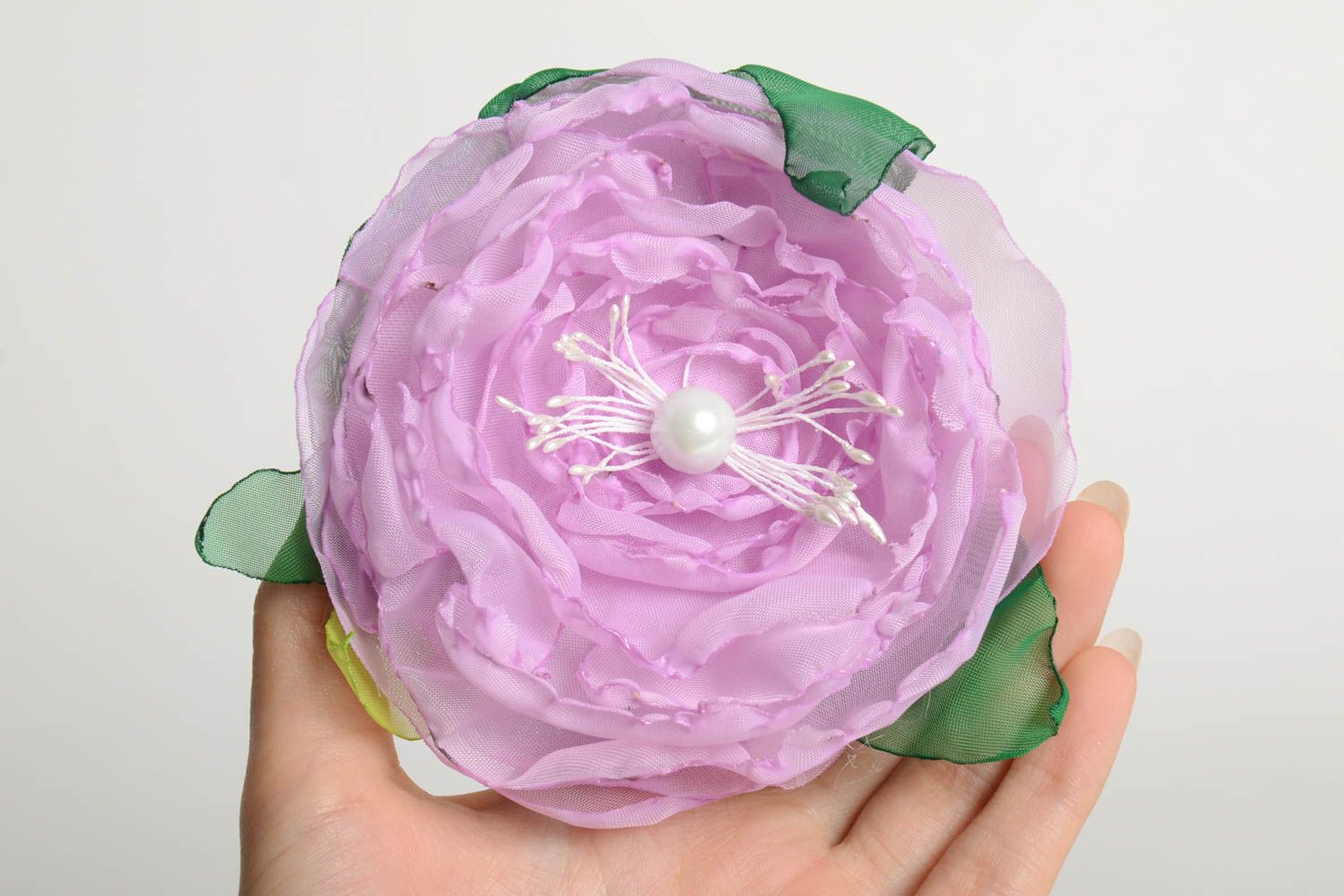 Handmade Blume Haarspange handgemachter Schmuck Accessoire für Frauen grell toll foto 5