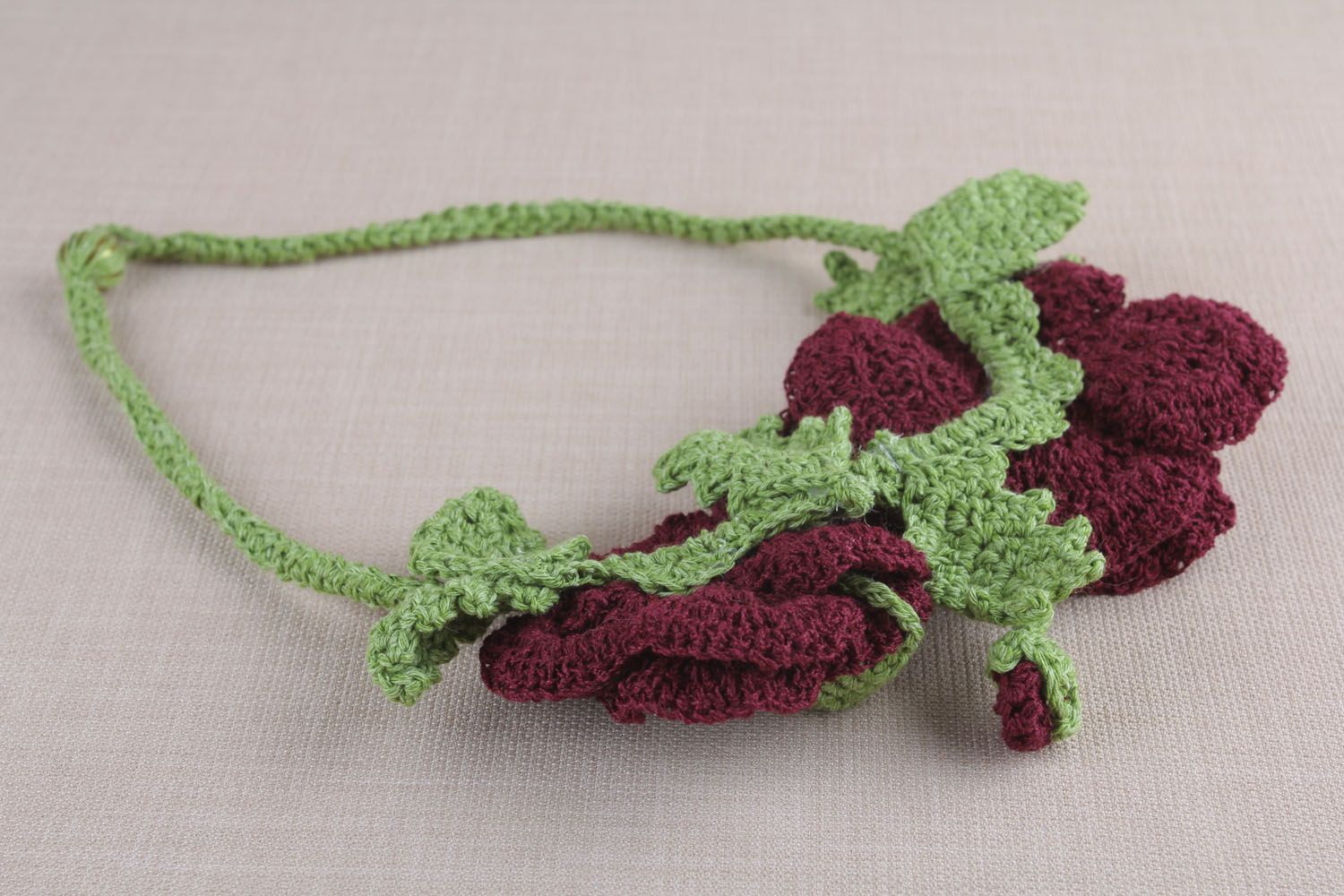 Homemade crochet necklace photo 3