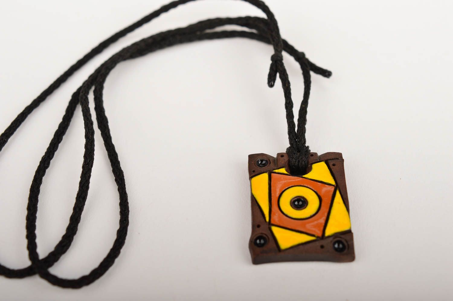 Handmade pendant unusual accessory gift ideas designer clay pendant for girls photo 3