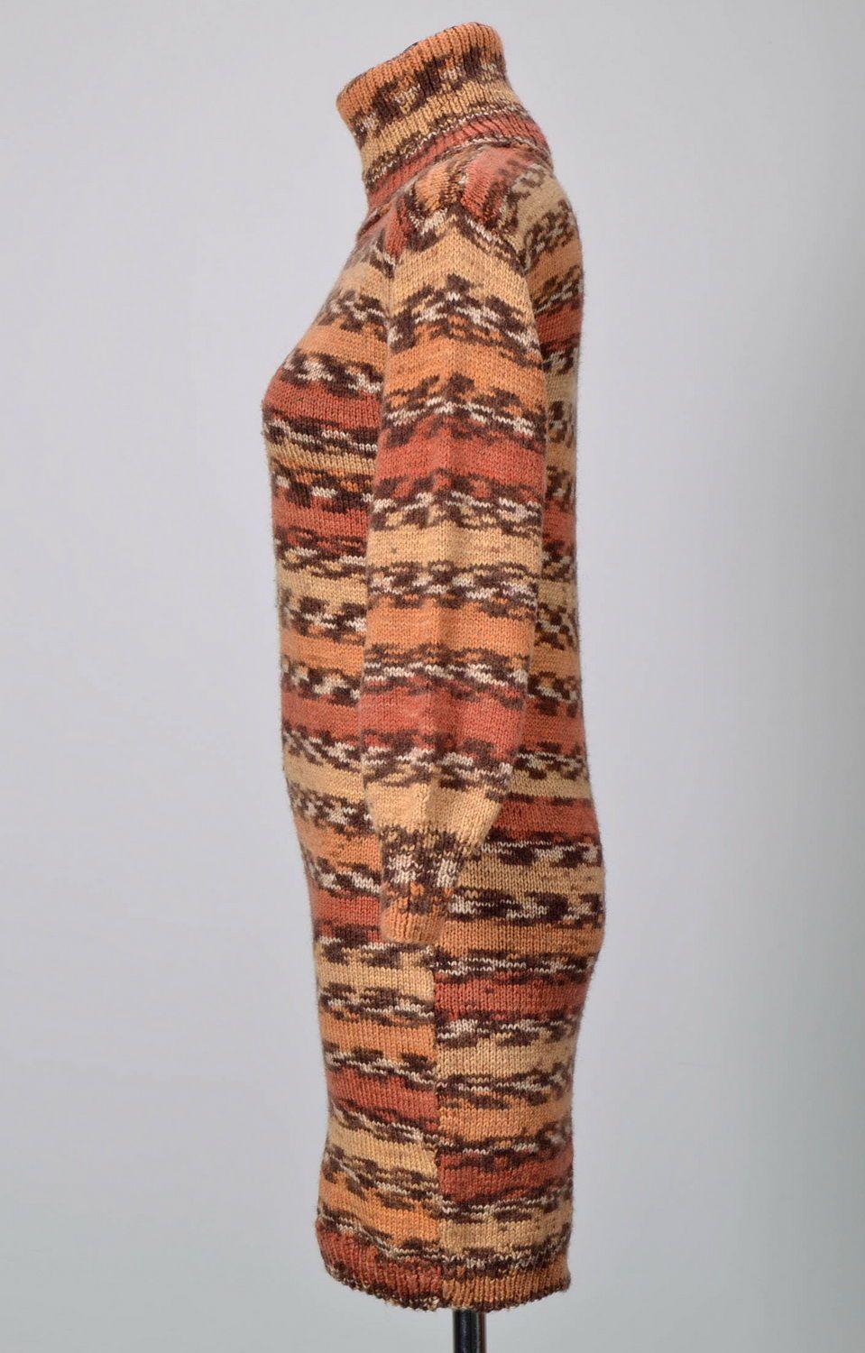 Шерстяное вязаное платье фото 4