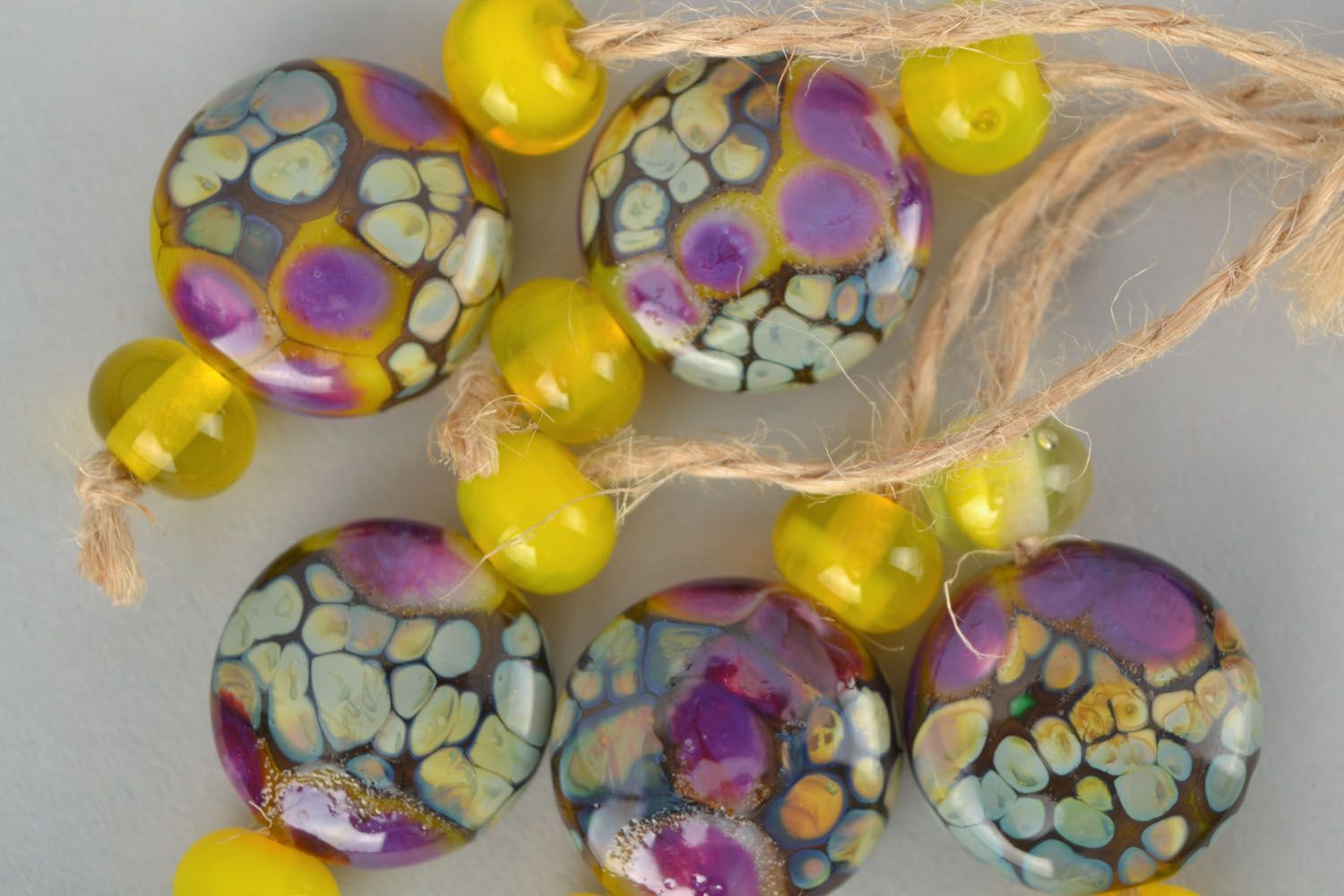 Set of glass beads Corals photo 3