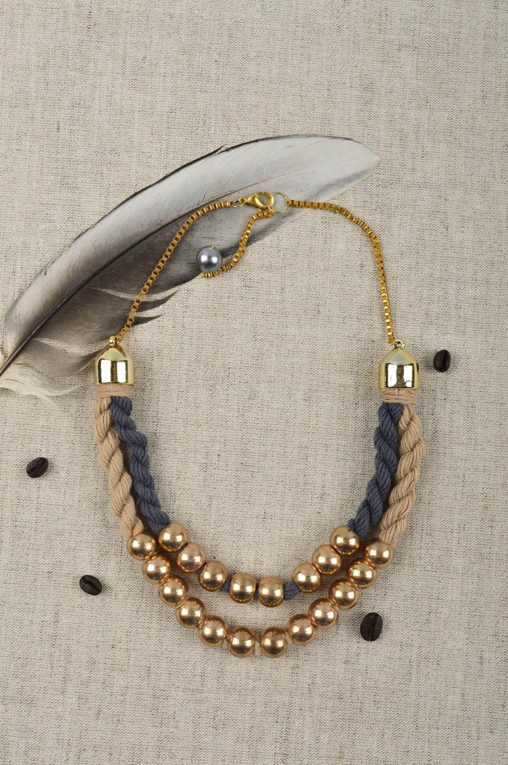 Handmade Stoff Halskette Frauen Accessoire Designer Schmuck Geschenk für Frauen foto 1