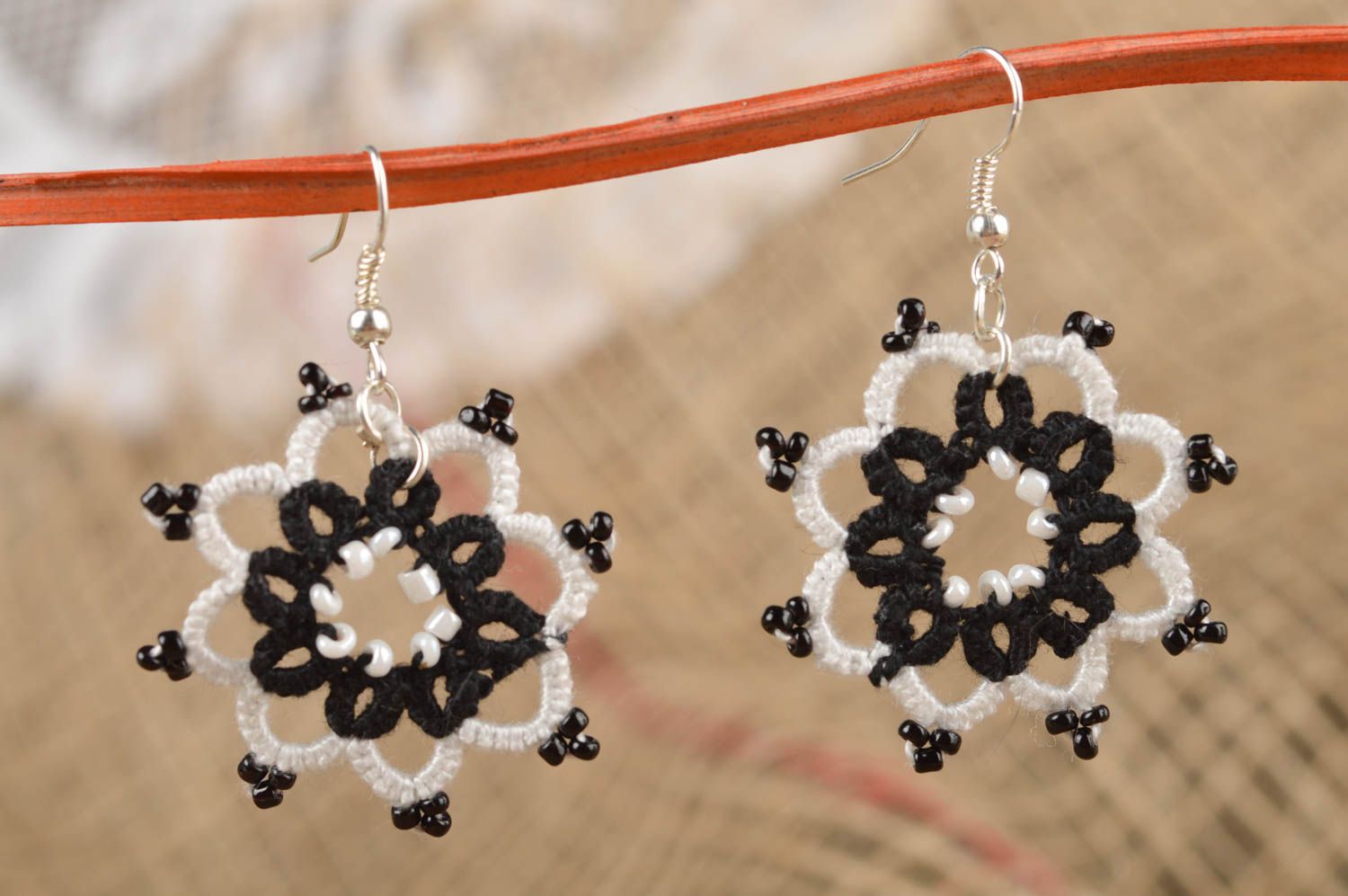 Beaded earrings artisan jewelry handmade jewellery dangling earrings cool gifts photo 1