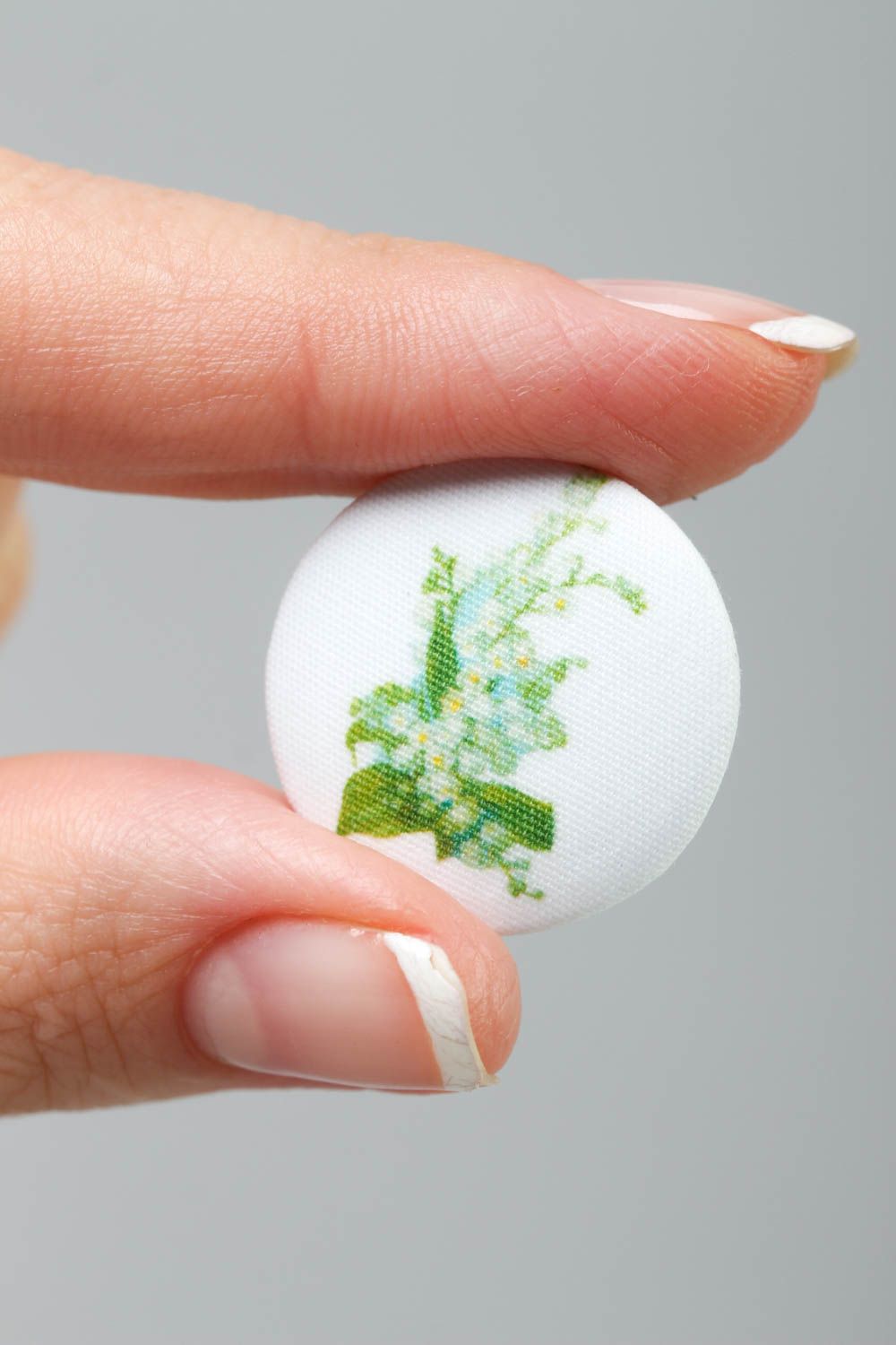 Beautiful handmade plastic button designer fabric button with print gift ideas photo 4