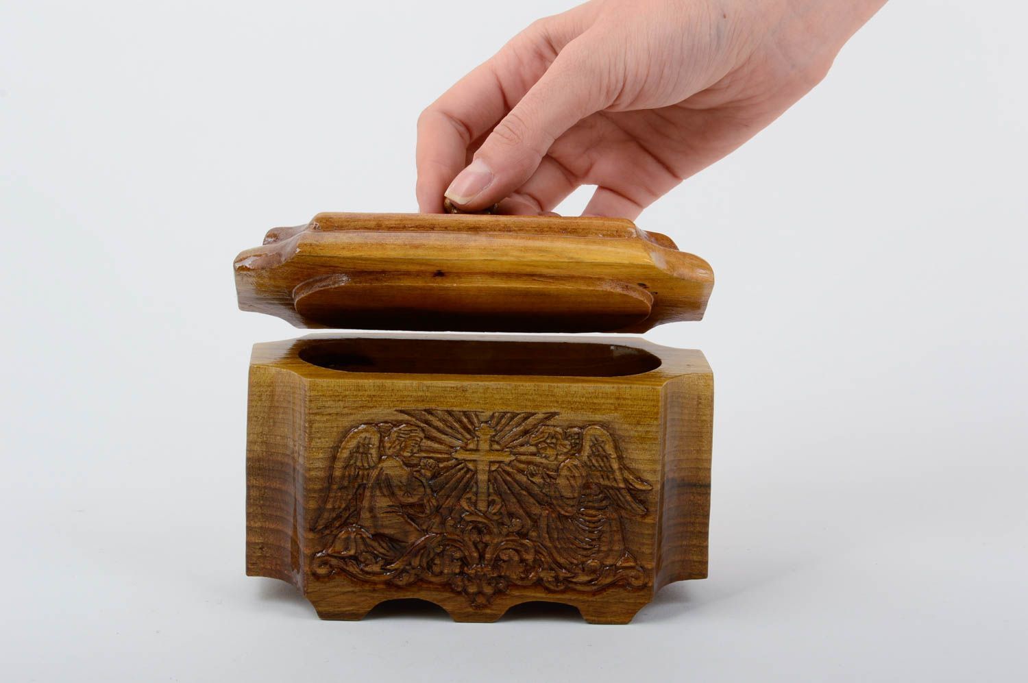 Schmuckschatulle Holz handmade Schmuck Kästchen Geschenk für Frau Haus Deko  foto 5