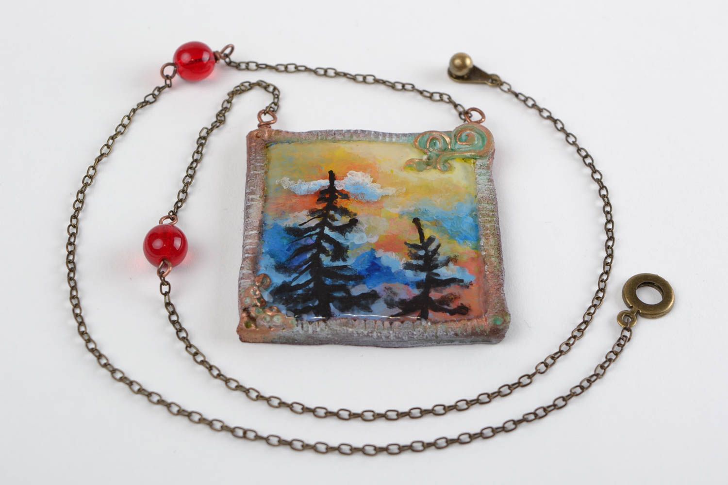 Handmade necklace pendant necklace epoxy resin designer jewelry gifts for girls photo 7