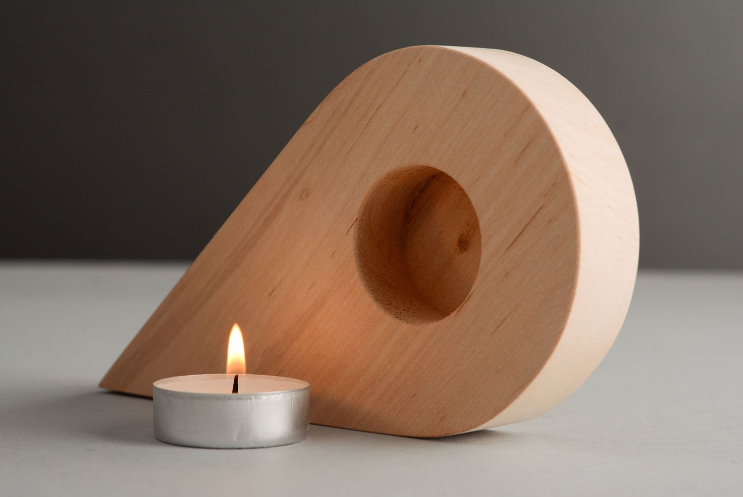 Wooden blank candle holder Drop photo 1