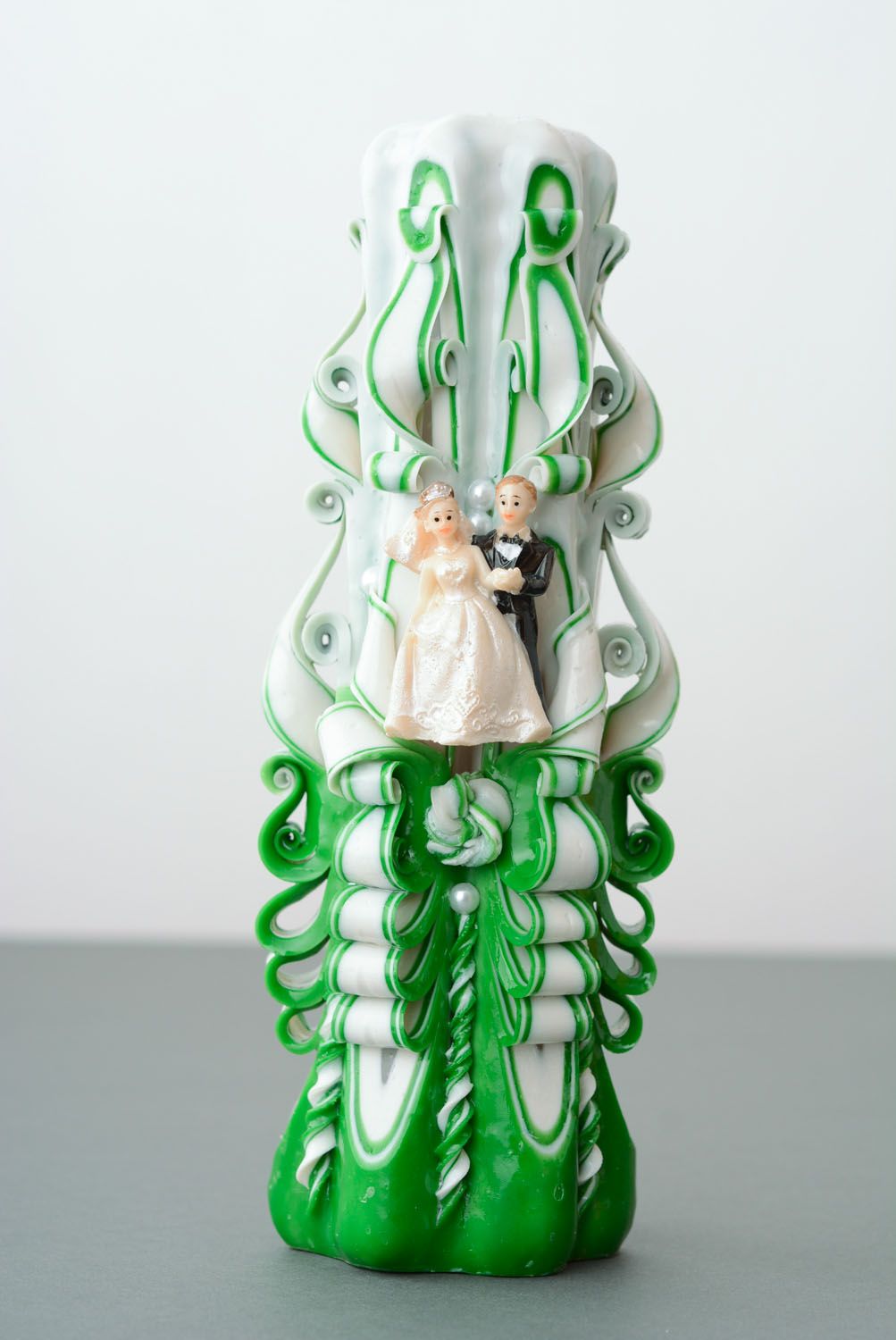 Vela de parafina decorativa esculpida artesanal para casamento  foto 4