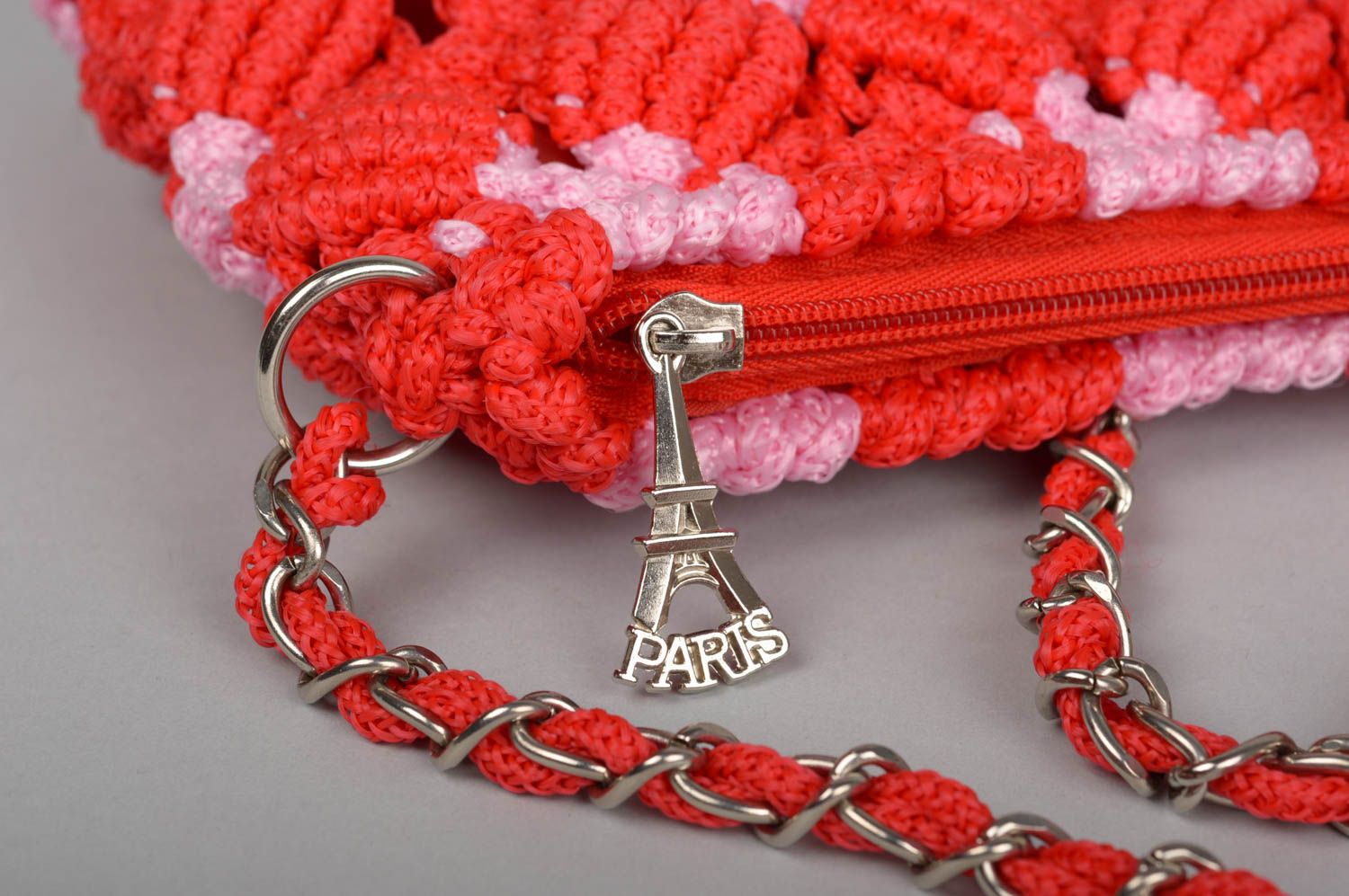 Bolso artesanal de cuerdas color rojo regalo para mujeres accesorio de moda foto 4