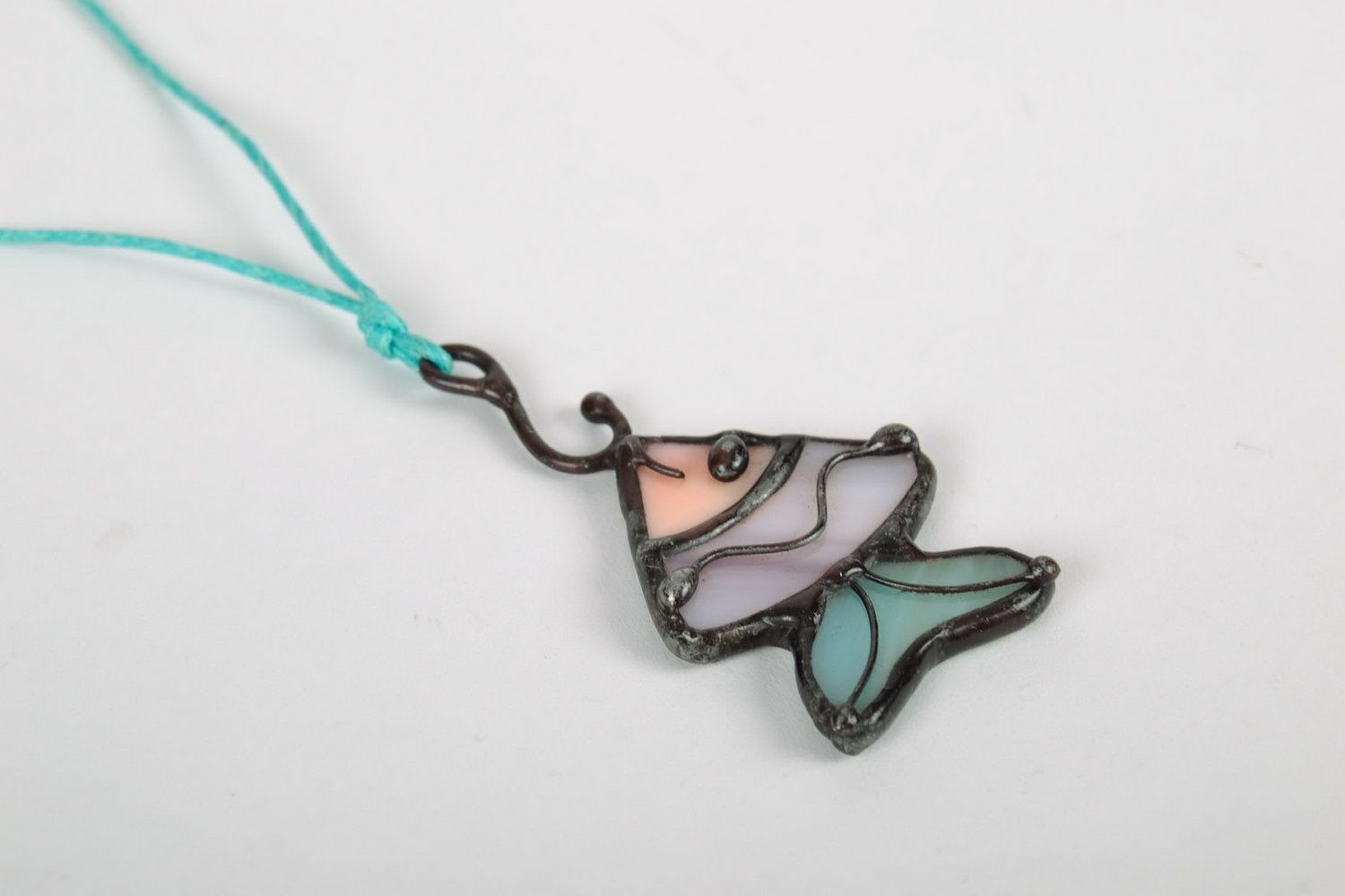 Stained glass pendant Fish photo 1