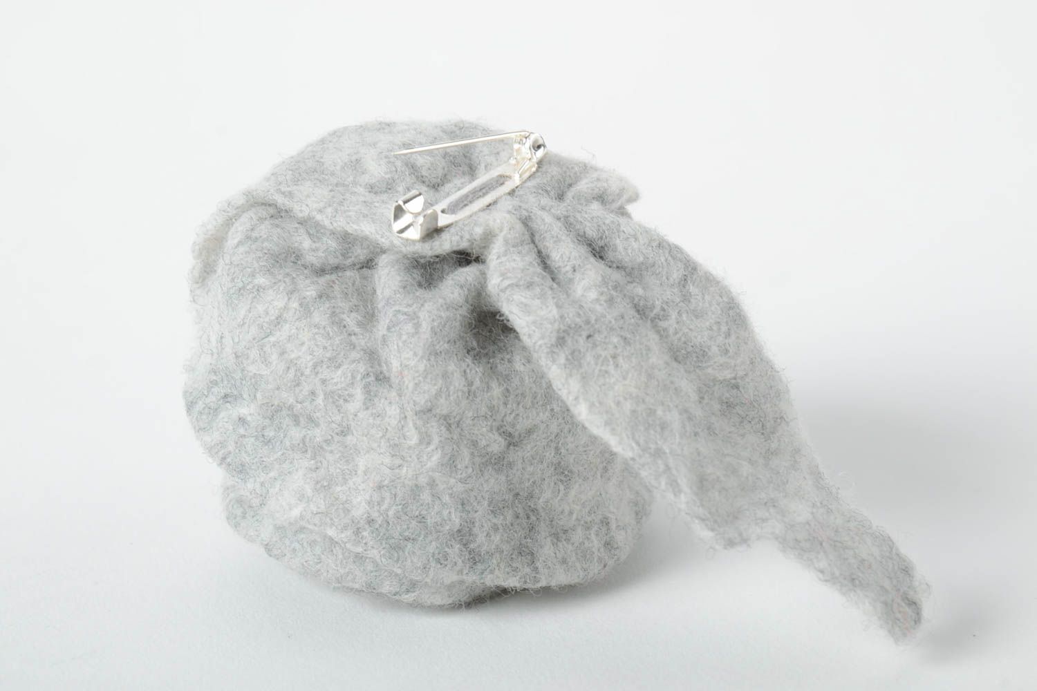 Broche en laine feutrée à l'eau faite main rose grise Cadeau pour femme photo 4