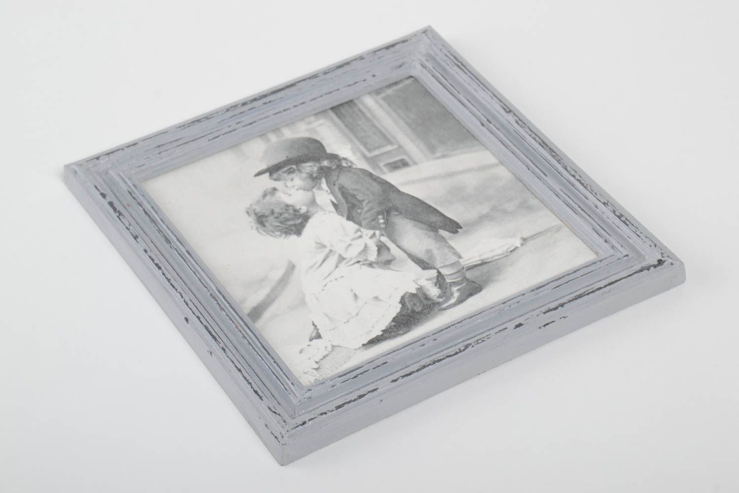 Cuadro en decoupage artesanal en marco elemento decorativo regalo original foto 2