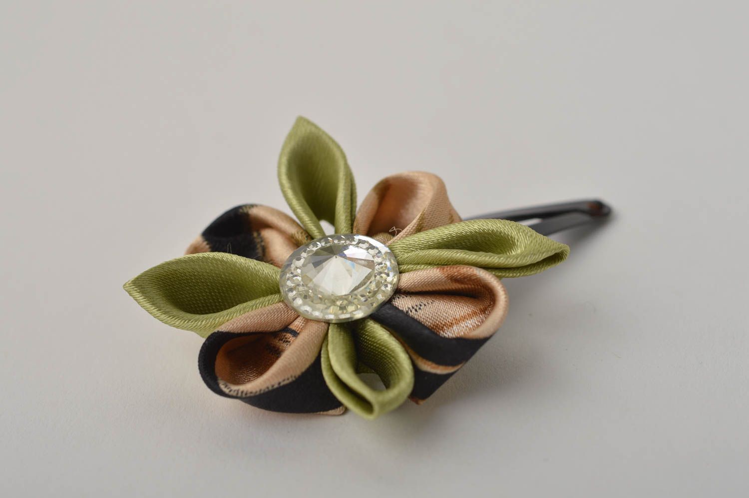 Handmade hair slide flower hair clip kanzashi flower designer accessories photo 5