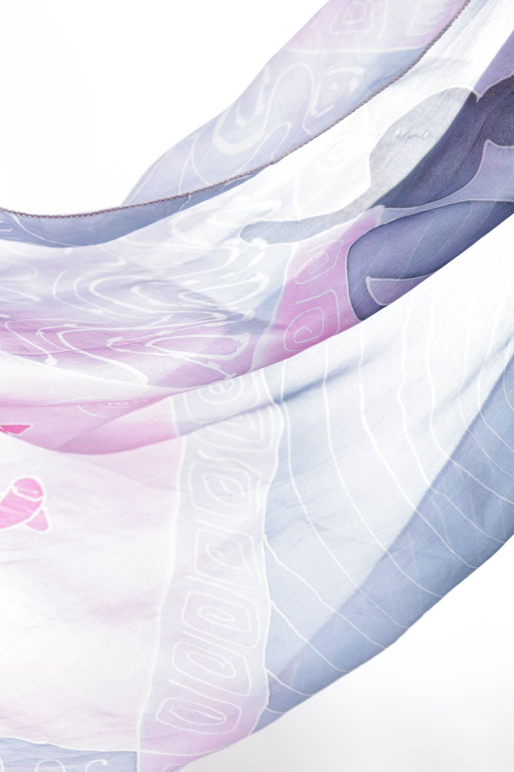 Batik silk scarf Lilac photo 3